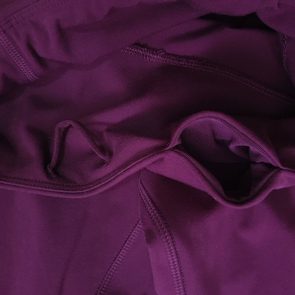 Lorna Jane mesh leggings burgundy full length Sz 8 adjustable waist $120 pocket - Picture 9 of 9